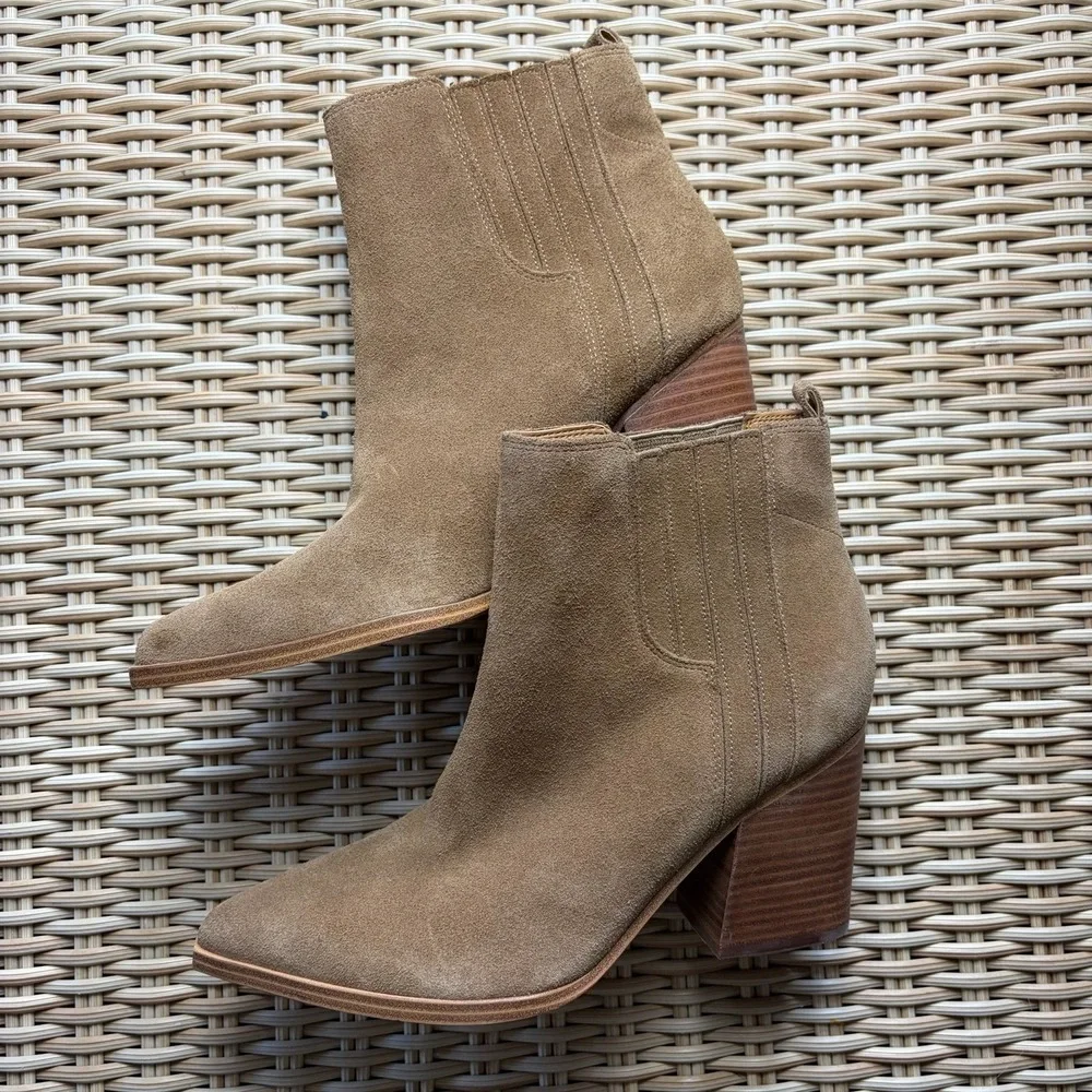 Marc Fisher Oshay Pointed Toe Booties in Brown Suede Size‎ 11M NWOB